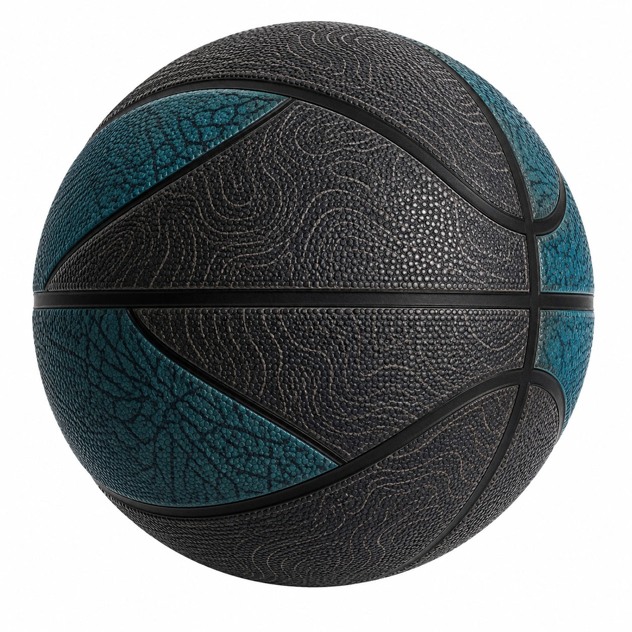 Ballon de basketball extérieur noir et bleu taille 7