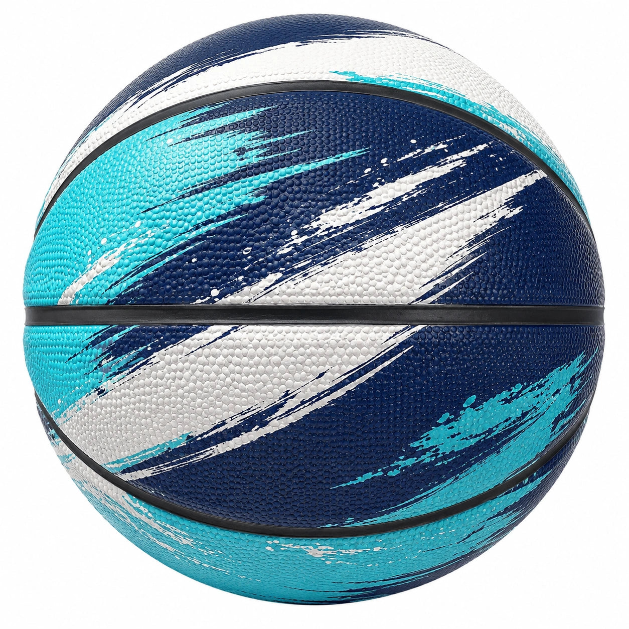Ballon de basket extérieur taille 7 bleu, blanc et turquoise