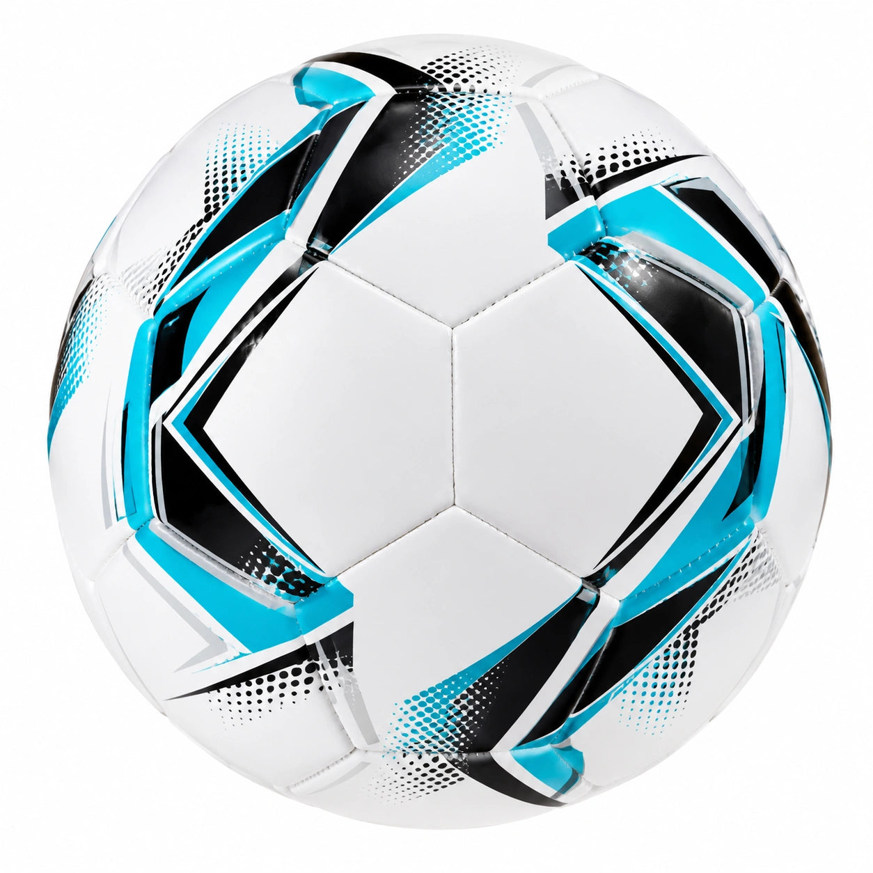 Ballon de football blanc, bleu et noir taille 5