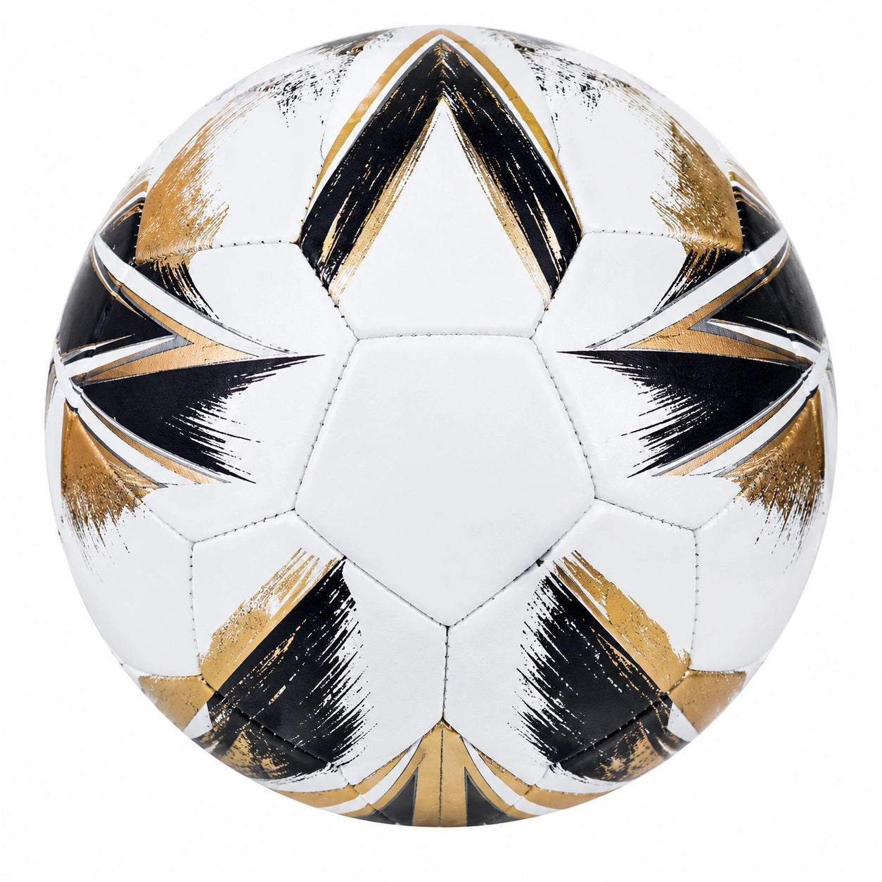 Ballon de football blanc, noir et or