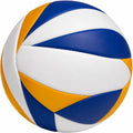 Ballon de volley en bleu, blanc et jaune