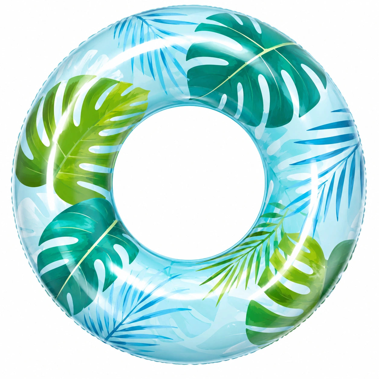Bouée Gonflable Tropicale Motifs Feuilles 80cm