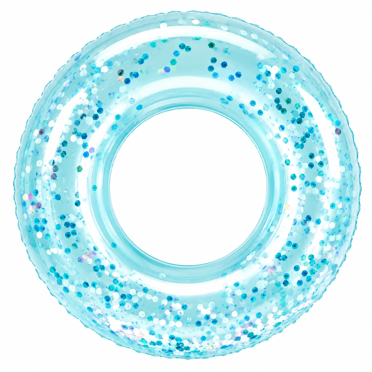 Bouée flottante pailletée bleue pour piscine
