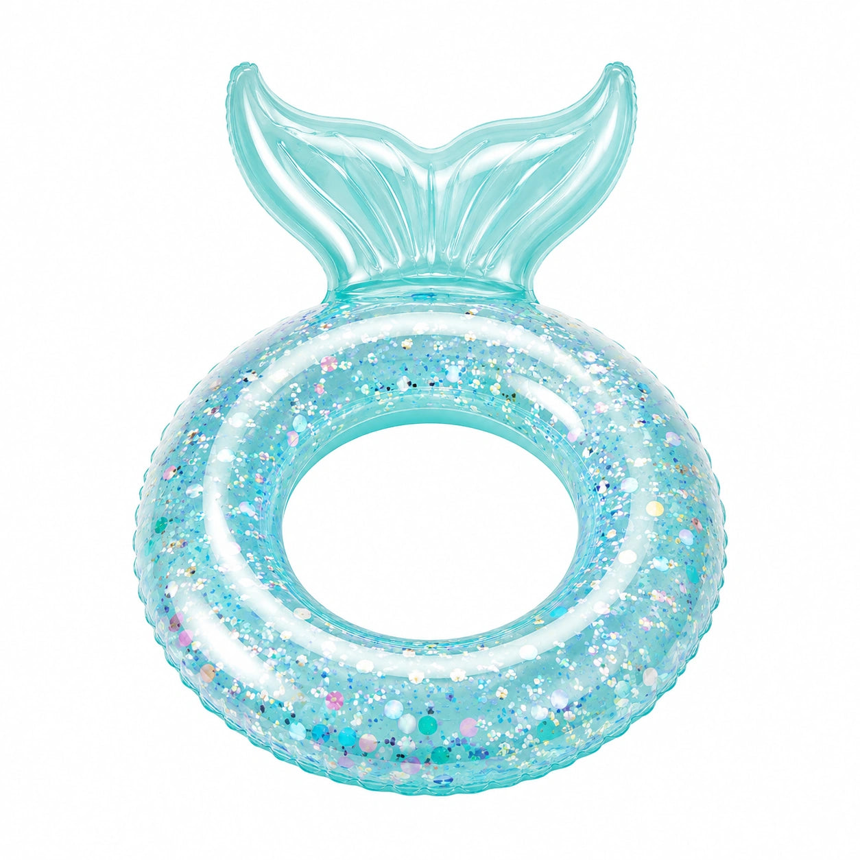 Bouée gonflable sirène paillettes bleu